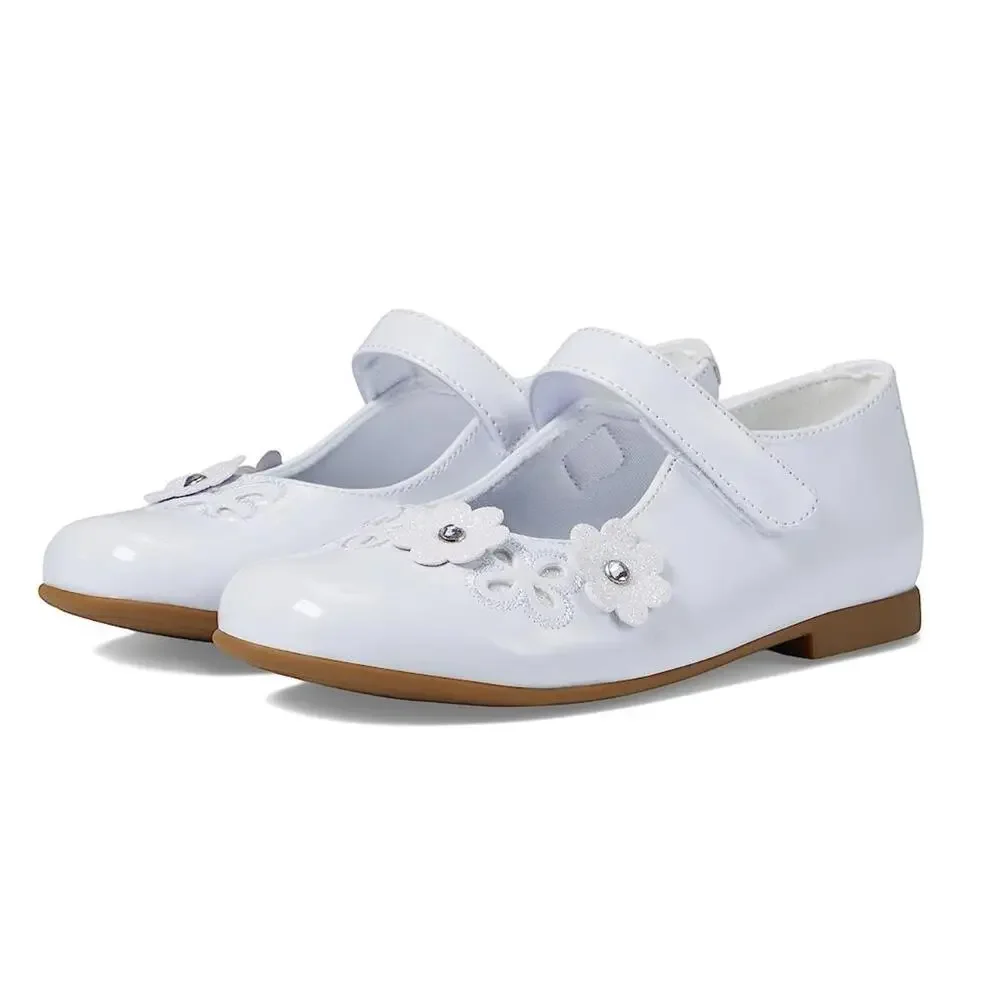 Rachel Shoes Primrose Flat Girls US 11 M White Patent Round Toe Mary Jane NCZ204